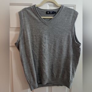 J crew factory 100% merino wool Large gray Vneck sweater vest